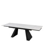 TAVOLO VERMONT ALL. BIANCO CON VENATURE/GAMBE NERE