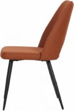 Set da 4, Sedie Virginia in Tessuto Ruggine con Gambe Nere - immagine 3