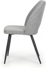 Set da 4,Sedie Virginia Tessuto Grigio con Gambe Nere - immagine 2