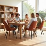 Set da 4, Sedie Virginia in Tessuto Ruggine con Gambe Nere - immagine 8