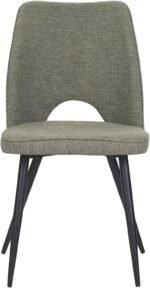 Set da 4, Sedie Virginia in Tessuto Verde con Gambe Nere - immagine 6