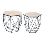 SET TAVOLINI HEXAGON ROVERE/NERO - Image 2