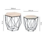 SET TAVOLINI HEXAGON ROVERE/NERO - Image 4