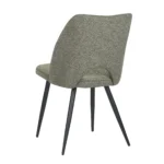 Set da 4, Sedie Virginia in Tessuto Verde con Gambe Nere - immagine 5