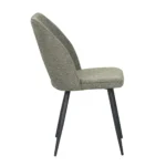 Set da 4, Sedie Virginia in Tessuto Verde con Gambe Nere - immagine 4