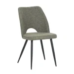 Set da 4, Sedie Virginia in Tessuto Verde con Gambe Nere - immagine 3