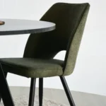 Set da 4, Sedie Virginia in Tessuto Verde con Gambe Nere - immagine 7