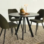 Set da 4, Sedie Virginia in Tessuto Verde con Gambe Nere - immagine 9