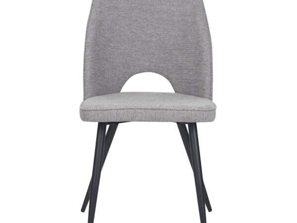 Set da 4,Sedie Virginia Tessuto Grigio con Gambe Nere