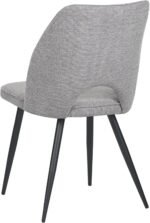 Set da 4,Sedie Virginia Tessuto Grigio con Gambe Nere - immagine 3