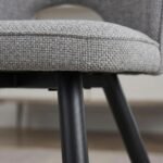 Set da 4,Sedie Virginia Tessuto Grigio con Gambe Nere - immagine 5