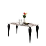 TAVOLO KASPER CALACACATTA BEIGE/GAMBE NERE