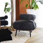 POLTRONA TEDDY IN TESSUTO BOUCLE' GRIGIO - immagine 2