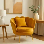 POLTRONA FRIDA IN VELLUTO SENAPE