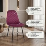 SEDIA NEW LENA VELLUTO VINACCIO - immagine 2