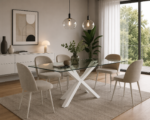TAVOLO MAY RETT GAMBA BIANCO 160X90