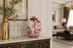 VASO ZHEN C-TAPPO ROSSO BIANCO ORO